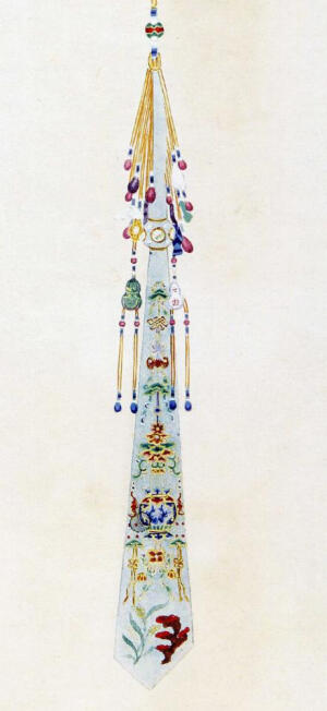 【彩悦】——清，故宫博物院藏。尺寸：纵33厘米，横23厘米。
