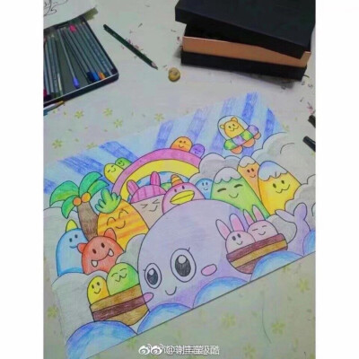 手绘 彩铅 儿童画