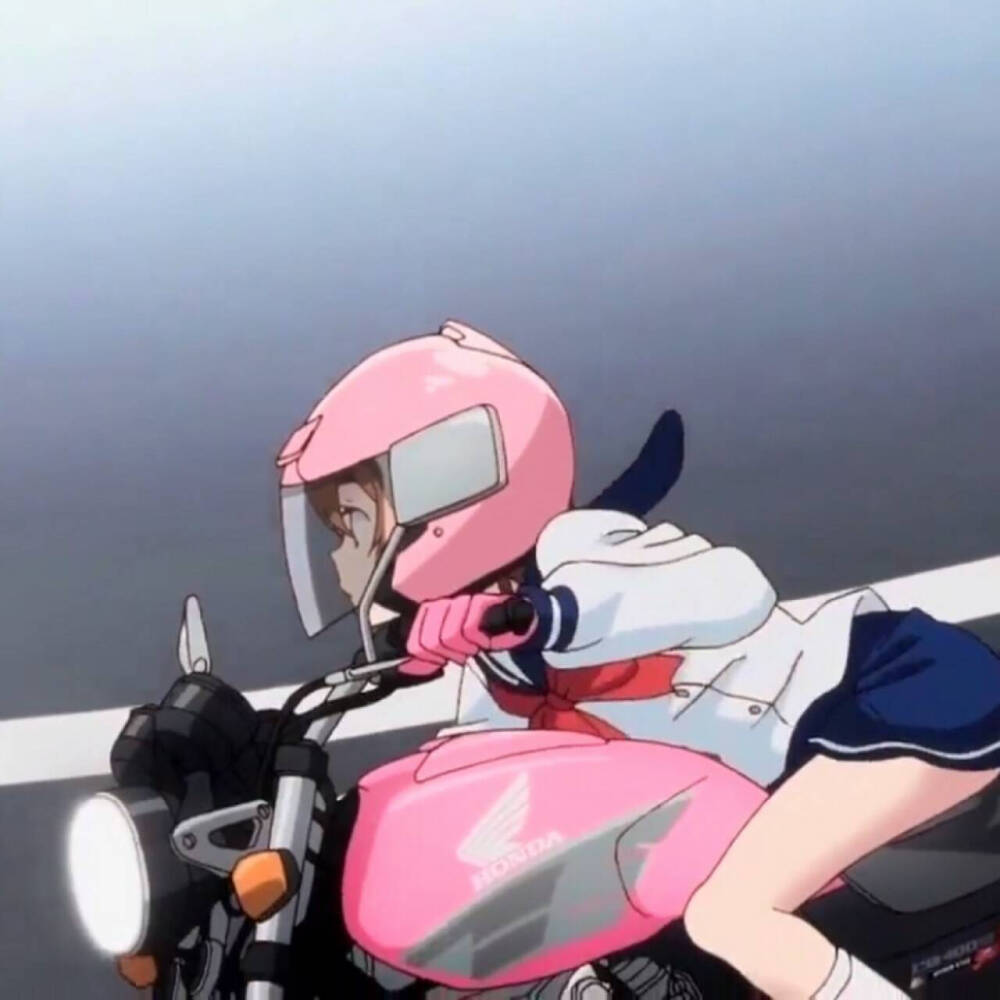 女生骑摩托车动漫头像图片