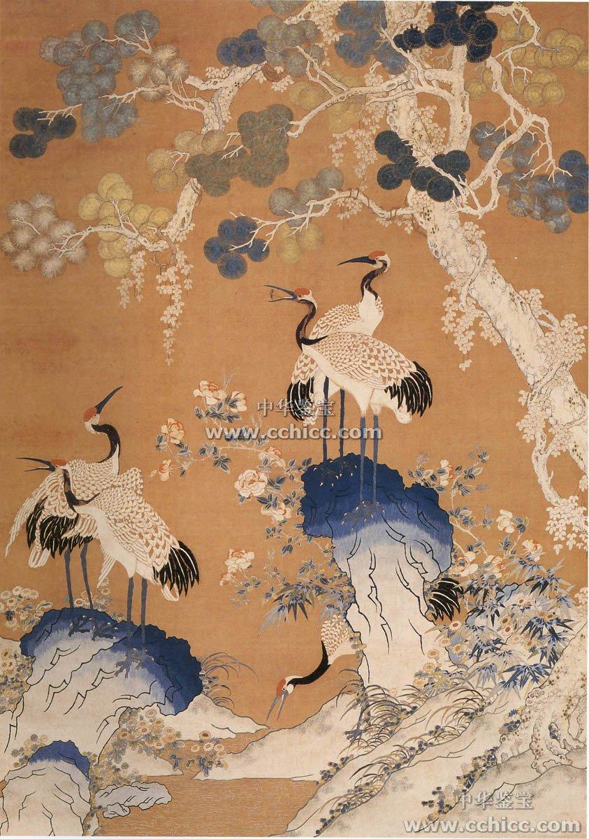 【绣松鹤延年图轴】——清乾隆，纵165厘米… - 高清图片，堆糖，美图壁纸兴趣社区