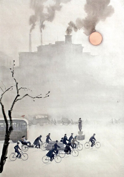 北京的早晨，1957年（俄罗斯画家Orest Georgievich Vereisky作品）