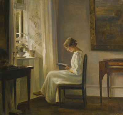 （Danish,1863-1935）Carl Vilhelm Holsoe的自然光影