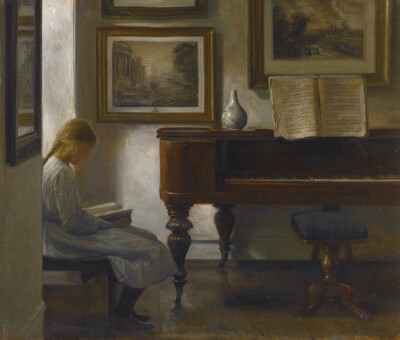 （Danish,1863-1935）Carl Vilhelm Holsoe的自然光影