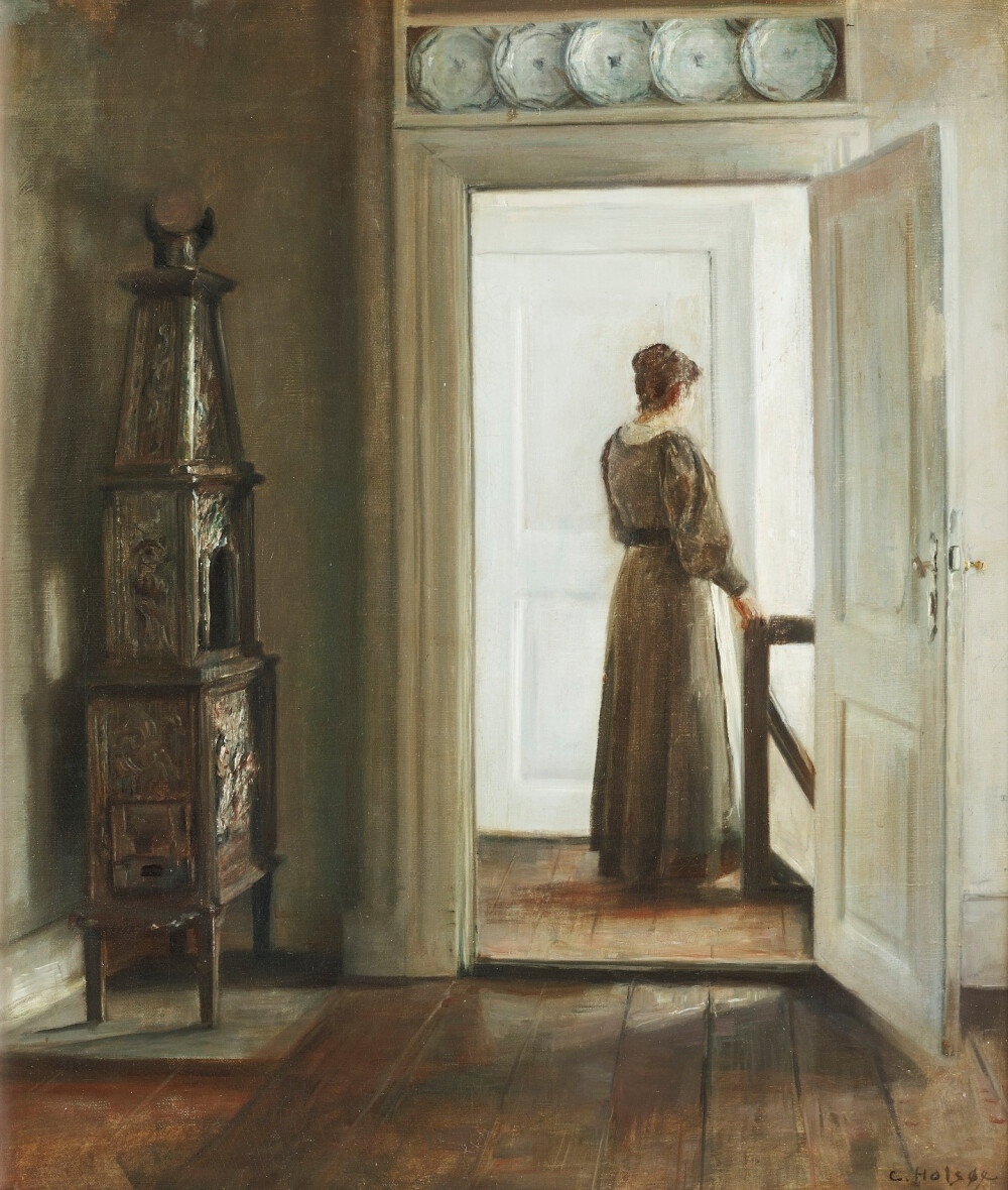 （Danish,1863-1935）Carl Vilhelm Holsoe的自然光影