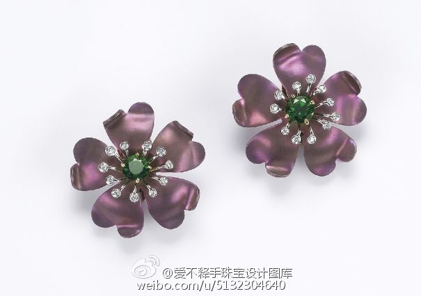 钛合金 花朵 彩宝 珠宝