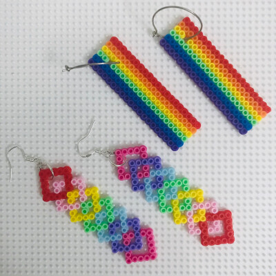 #拼豆##彩虹##耳环#