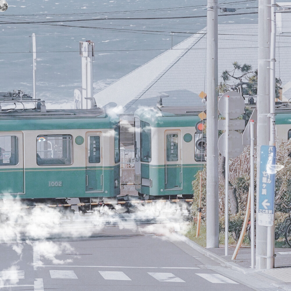 背景圖壁紙ins風雜圖風景綠皮火車