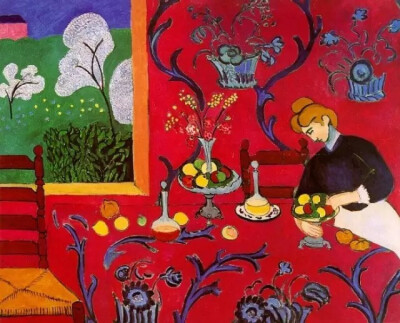 Henri Matisse - The Dessert：Harmony in Red
马蒂斯- 红色的和谐