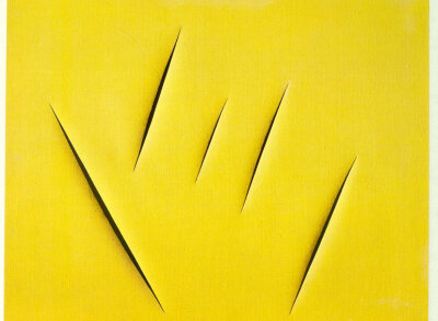 Lucio Fontana 卢西欧·丰塔纳因其一系列“割破的”画布作品而闻名于世。1949-1950年间Fontana开始在创作中刺穿其画布，这一刀打破了观赏者视线所能看到的画面，通过画布本身，通往其后的空间，打破绘画与雕塑的界线…