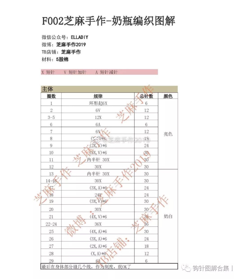 钩针麻将图解