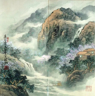 《溪谷清流》
张弛，著名画家，华东师范大学艺术研究所硕士生导师，上海美术家协会会员，上海书画院画师。