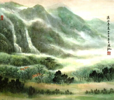 《溪谷春晨》
张弛，著名画家，华东师范大学艺术研究所硕士生导师，上海美术家协会会员，上海书画院画师。