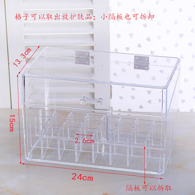 亚克力透明桌面翻盖防尘收纳盒口红展示置物架唇膏唇釉唇彩整理盒