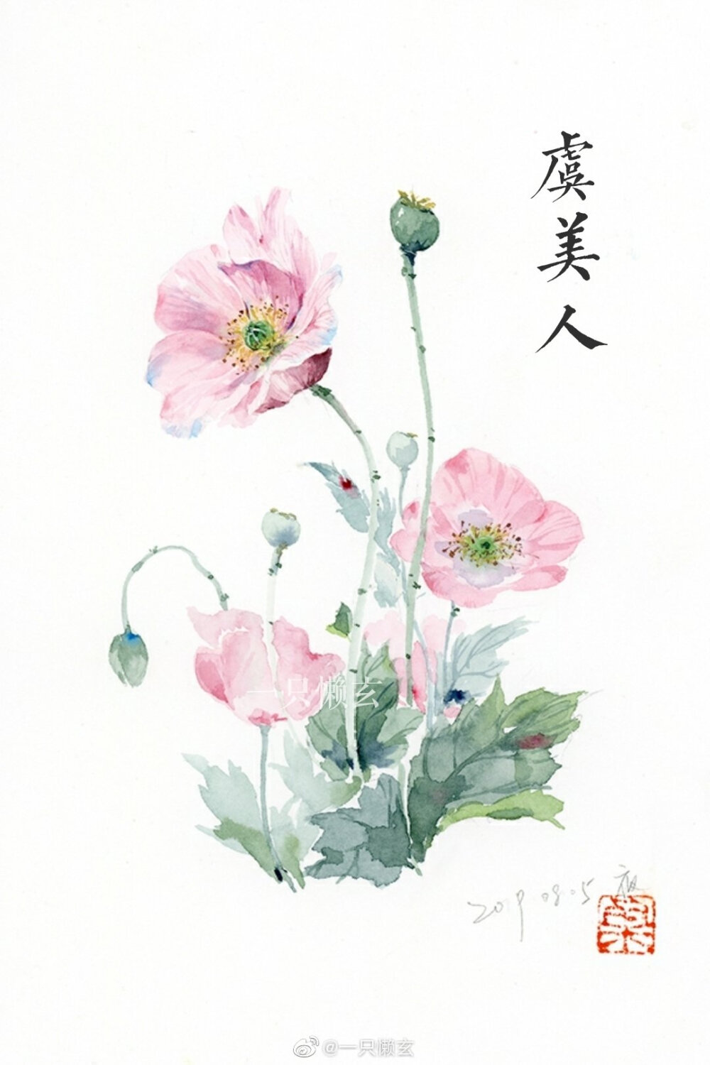 水彩植物 花卉
画师：一只懒玄