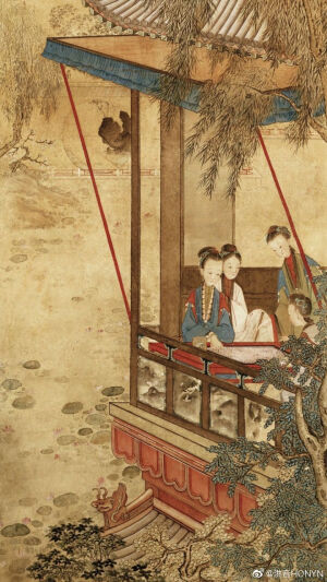 清代乾隆时期，王儒，仕女图