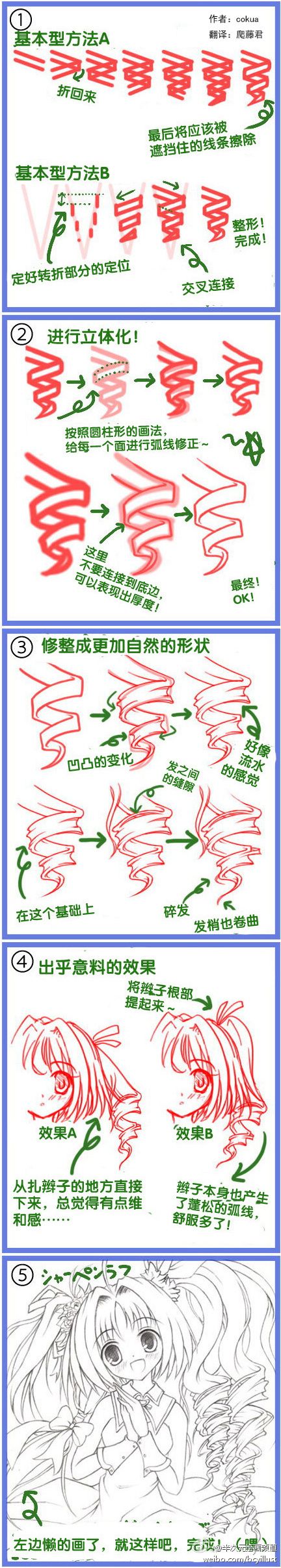 文章-【大波浪卷发的画法】 | 半次元-...