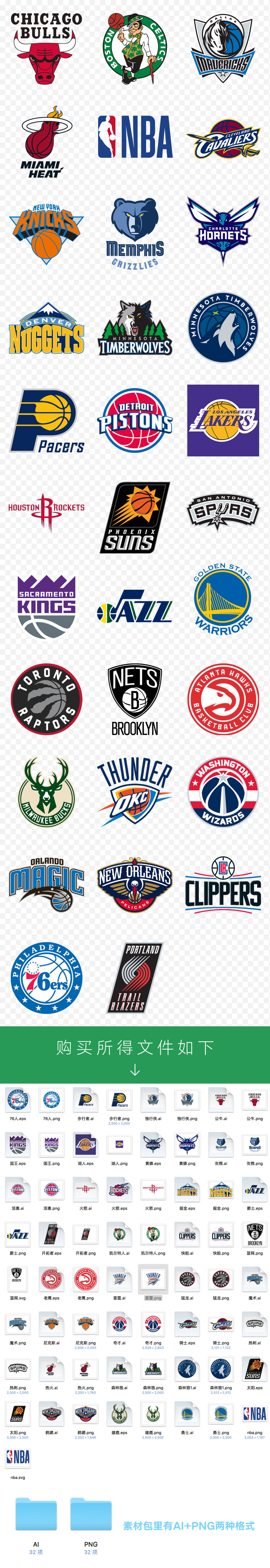 NBA篮球球队LOGO标志PNG全明星队徽AI矢量设计素材图片球衣S230