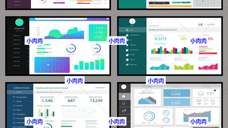 可视化大数据科技网页数据管理后台图表模板AI PSD设计模板psd389