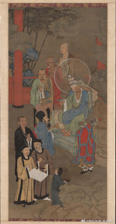 南宋 周季常林庭圭五百羅漢圖（美國波士頓博物館藏）
五百羅漢圖另外有一大部分是日本大德寺所藏
豆辦上有人分享，有興趣的可以去看
那邊有更多寫實的宋人服飾