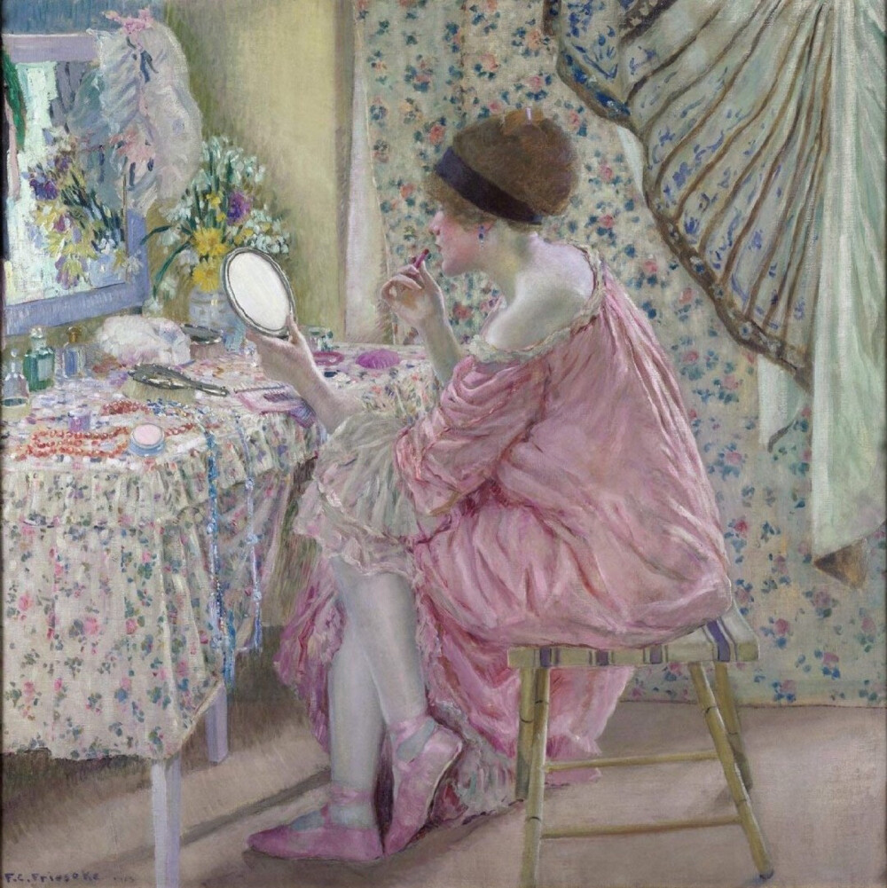 ‍Frederick Carl Frieseke‍（1874.4.71939.8.24）
印象派畫家，他的房子比鄰莫奈住宅，但是他並沒有和莫奈成為朋友，也沒有影響到他的繪畫。他說除了雷諾阿之外，沒有人能在藝術上影響到他。 ​​​