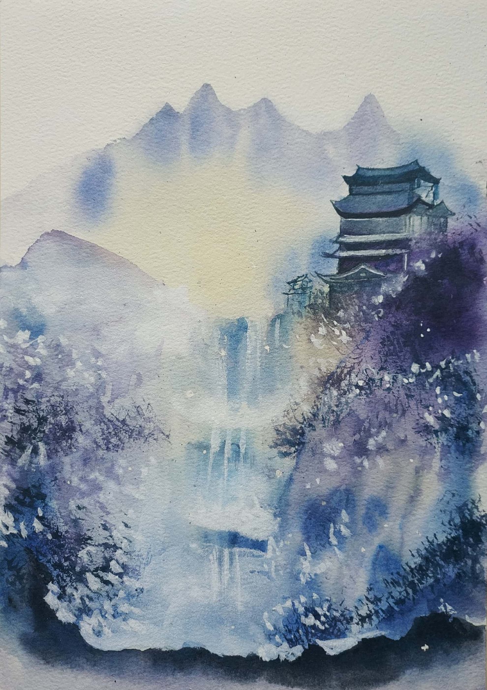 水彩 风景 古风