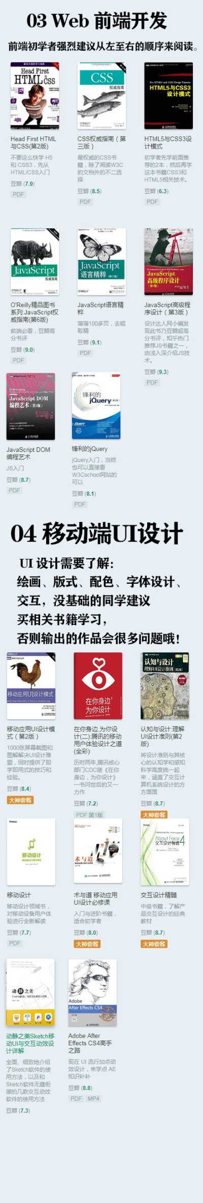 新手需要看那些设计类的书呢
今天整理好啦 14类设计书集
包含 平面 排版 交互 前端
配色 产品经理 运营等