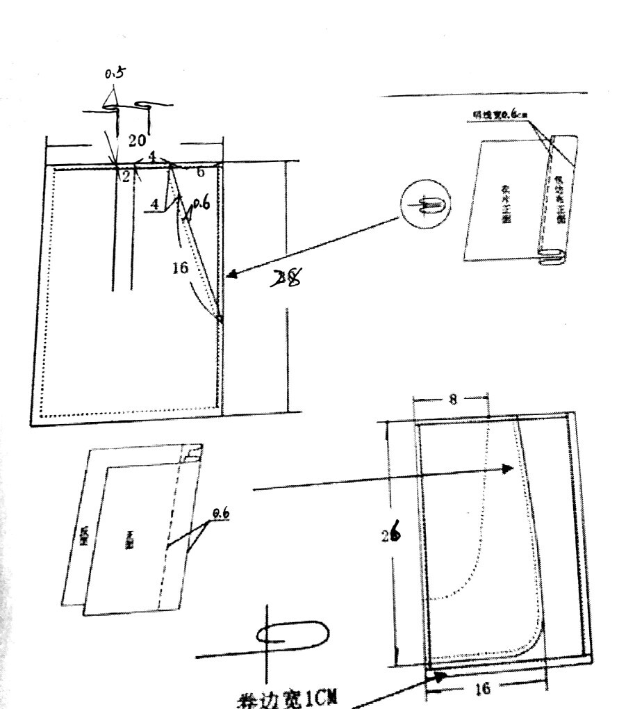 口袋款式图结构图