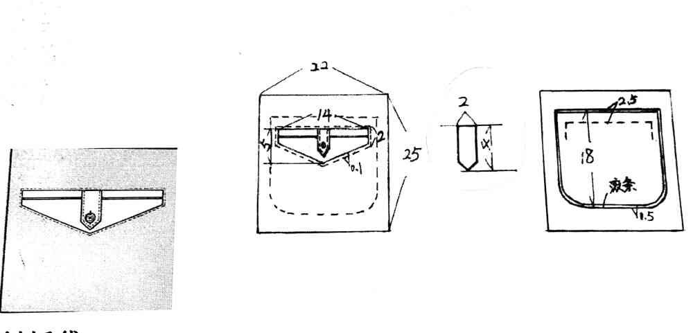 口袋款式图结构图