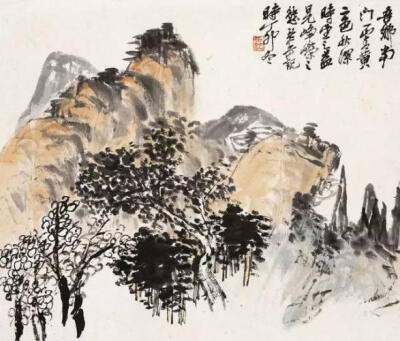 吴昌硕 《山水花鸟册》山林秋色
《临榆山景》忆当年“登临榆县城楼”之气象，皆怀恋家乡及山河大地之思。惜此四开山水因工作疏忽，未及印入画册，