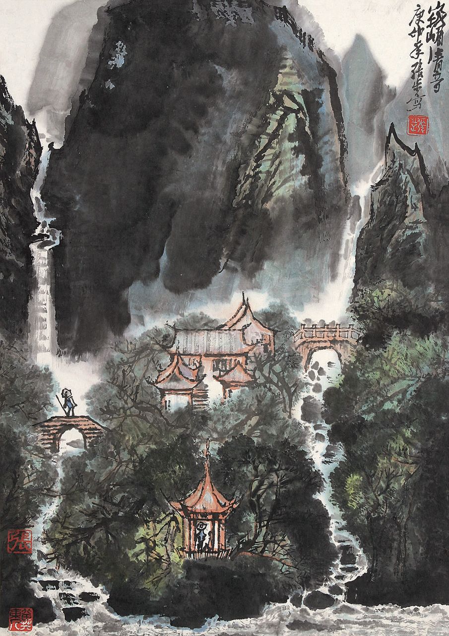 张步作品
张步，1958年进中央美术学院中国画系，从师李可染、蒋兆和、李苦禅、叶浅予等美术大师，1961年入该系山水画工作室，后又专门追随李可染先生学习山水画，跟随可染大师深入大自然写生和研修创作，成为少数几个入室弟子之一。1963年毕业后分配到工人日报社任美术编辑 。1975年调光明日报社任美术编辑组长 。1980年调北京画院，从事专门创作，现为一级美术师 。历任《工人日报》、《光明日报》美术编辑，《光明日报》美术编辑组组长，北京画院专业画家、副院长、中国河山画会第一任会长。旅居加拿大，为国际知名中国画家。