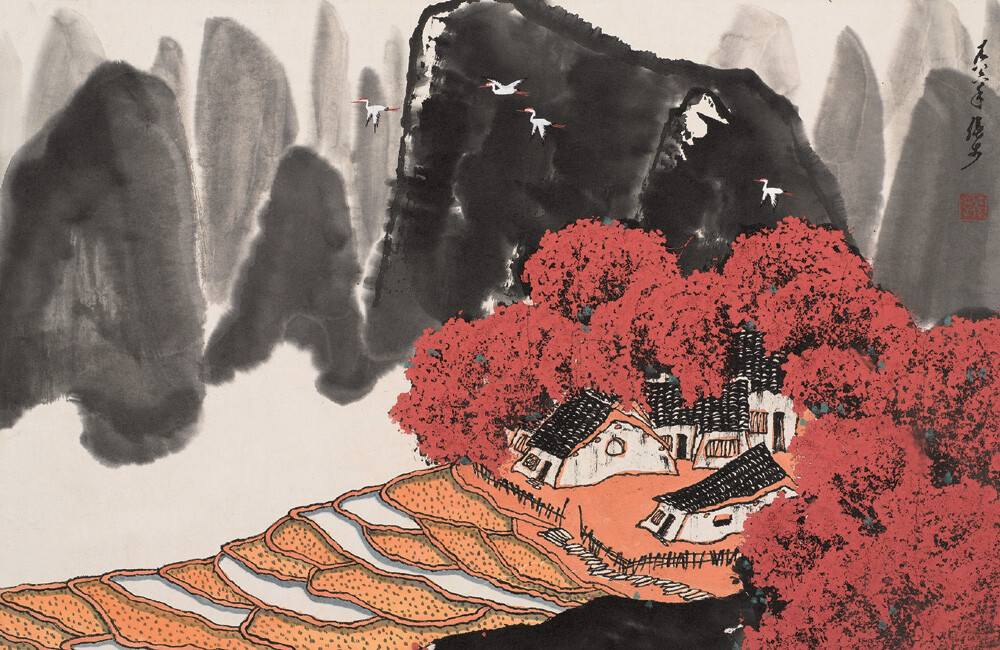 张步作品
张步，1958年进中央美术学院中国画系，从师李可染、蒋兆和、李苦禅、叶浅予等美术大师，1961年入该系山水画工作室，后又专门追随李可染先生学习山水画，跟随可染大师深入大自然写生和研修创作，成为少数几个入室弟子之一。1963年毕业后分配到工人日报社任美术编辑 。1975年调光明日报社任美术编辑组长 。1980年调北京画院，从事专门创作，现为一级美术师 。历任《工人日报》、《光明日报》美术编辑，《光明日报》美术编辑组组长，北京画院专业画家、副院长、中国河山画会第一任会长。旅居加拿大，为国际知名中国画家。