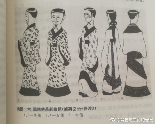 沈从文先生的《中国古代服饰研究》对秦国服饰发饰以及铠甲的一些描述。比之前发的袁仄先生的《中国服装史》里多了秦代女子服饰的表述，也是窄袖。沈从文先生对战国文物的研究和记载比较多，东周列国服饰几乎都有涉及，山西侯马和长治出土的陶俑，洛阳金村韩墓出土的银人、木雕也都是窄袖，倒是楚墓例如河南信阳、长沙陈家大山、子弹库出土的文物中的服饰大多为大袖。