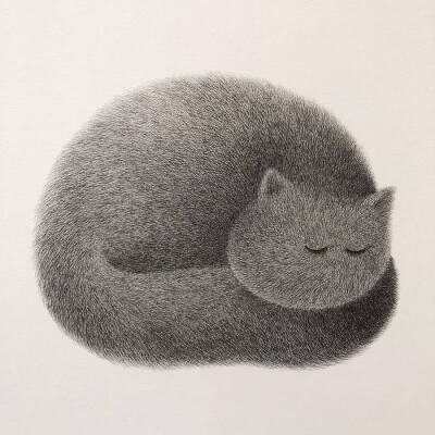 毛茸茸的猫咪插画设计 ~ 插画师Kamwei Fong作品