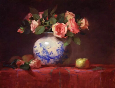 Elizabeth Robbins油画静物花卉 ​​​