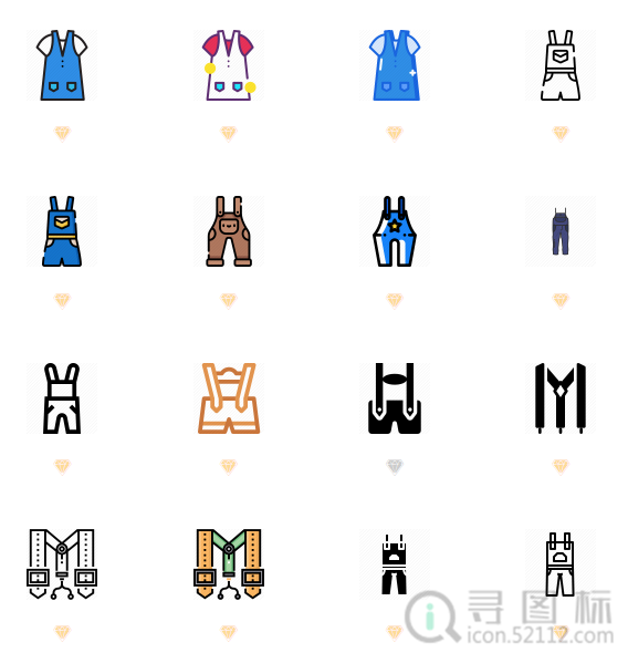 裤子，背带裤，图标，时尚