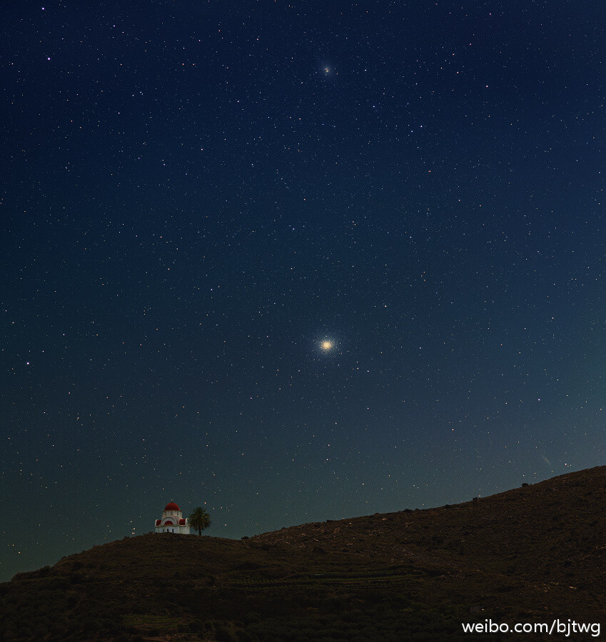 克里特上空的阿尔法星和欧米茄星团