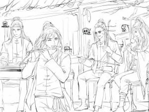 #魔道祖师  蓝忘机 魏无羡 忘羡 江澄 蓝曦臣
（知道原画师的麻烦请告知下哦谢谢）