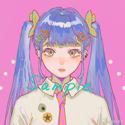 一组女孩人物插画头像，可procreate可水彩可水粉