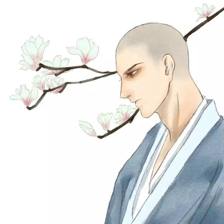 古风和尚插画 | 花开生两面，人生佛魔间 - 高清图片，堆糖，美图壁纸兴趣社区