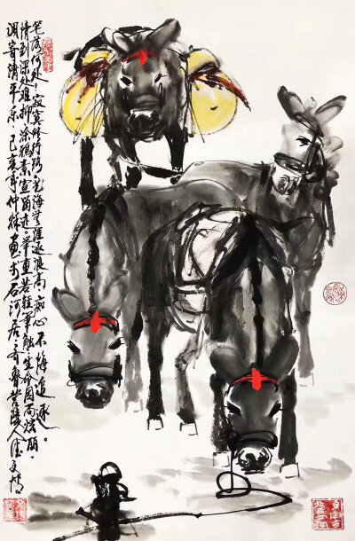 黄胄弟子——潘文博老师作品
学习水墨动物，得其真传，尤以画驴和人物见长，兼画花鸟走兽等。描绘中国西部新疆和西藏少数民族风情，2002年中央电视台文化与生活栏目曾专访.进修于中国人民大学 受聘于央视画院、北…