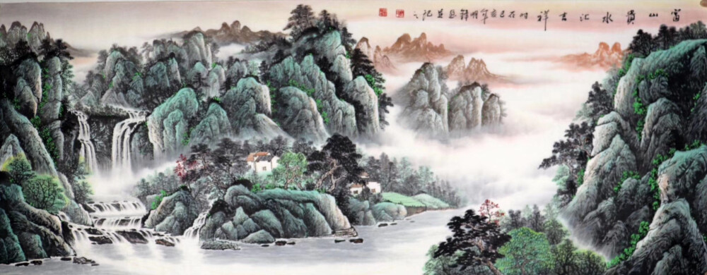 林明锋老师作品 精品山水 1981年生于广西永福，中国画专业画师，广西省美协会员桂林南方书画院理事，騰雲阁主人。中国美术家协会会员、广西省中国画学会理事。