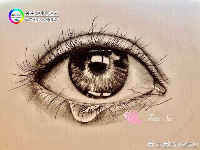 【超详细教程】
教你如何用一支笔 征服一只眼睛
#手绘插画教程#（作者：@跟着Tina画美国 ） ​