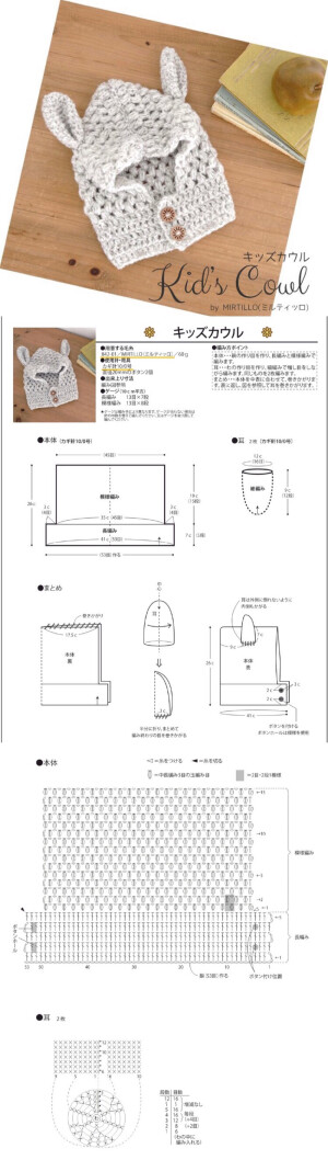 玩偶帽，请自行放大尺寸。