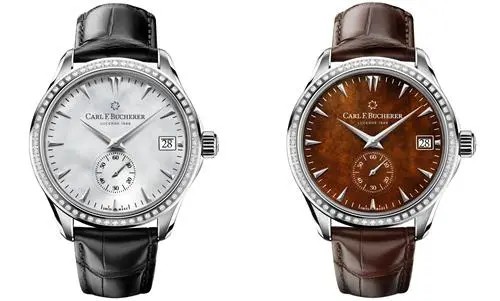 寶齊萊（Carl F. Bucherer）腕表“馬利龍緣動(dòng)力腕表”
型號(hào)： 00.10917.08.73.11 白色珍珠貝母表盤
00.10917.08.83.11 棕色珍珠貝母表盤
機(jī)芯: CFB A2050自動(dòng)上鏈機(jī)芯，直徑 30.6 毫米，厚度 5.28 毫米，33石，動(dòng)力儲(chǔ)存55小時(shí)
功能： 日期，時(shí)、分、小秒針
表殼： 精鋼，表圈鑲嵌60顆TW VVS鉆石（約0.6克拉），雙面抗折射藍(lán)寶石水晶鏡面，藍(lán)寶石水晶表背；防水深度 30 米，直徑 40.6毫米，厚度 11.2 毫米
表盤：白色或棕色珍珠貝母表盤
表帶： 鱷魚皮帶，精鋼針式折疊扣