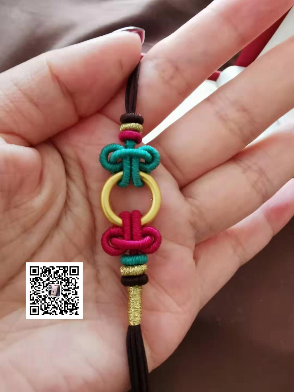 花玺珠宝，原创设计手工编绳
同心圆黄金编绳手链