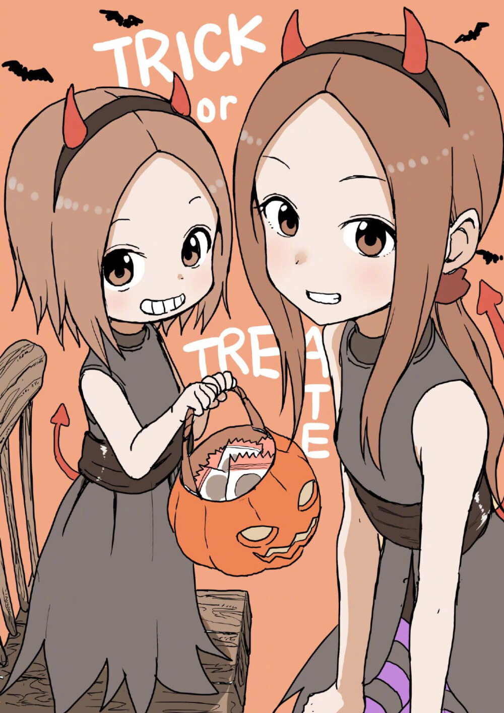 擅长捉弄的高木同学～万圣节贺图！她真可爱(⁎⁍̴̛ᴗ⁍̴̛⁎)