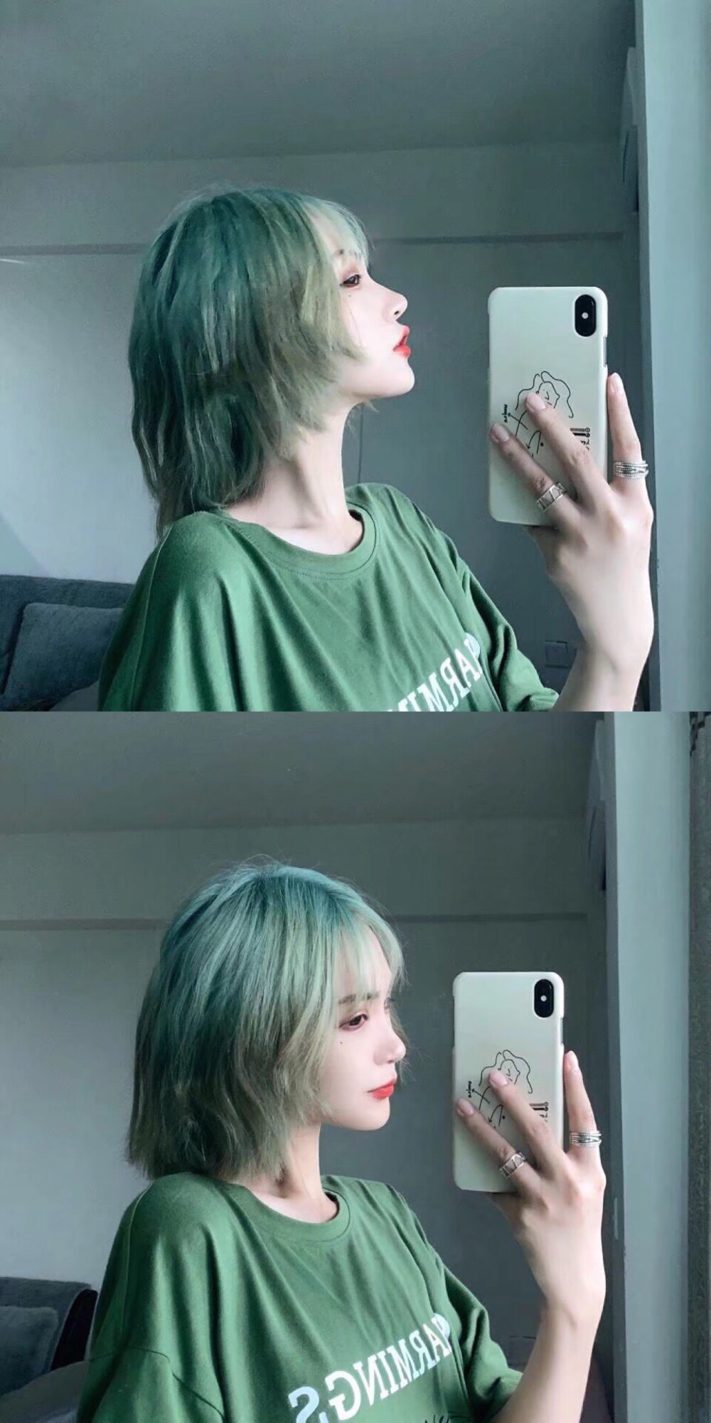 绿色 绿色女头 绿色背景 
