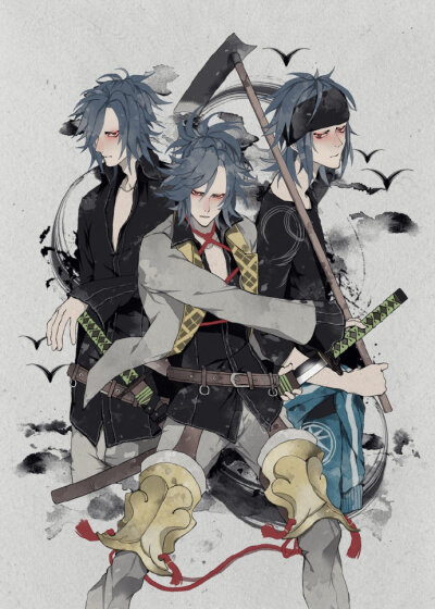 刀剑乱舞 | 这组水墨风的刀剑男士太好看了( ω ) （twi：o__peke） 