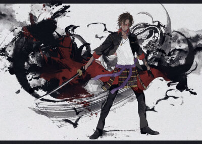刀剑乱舞 | 这组水墨风的刀剑男士太好看了( ω ) （twi：o__peke） 