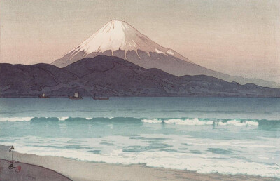 富士山，日本版画吉田博(Hiroshi Yoshida) ​​​​